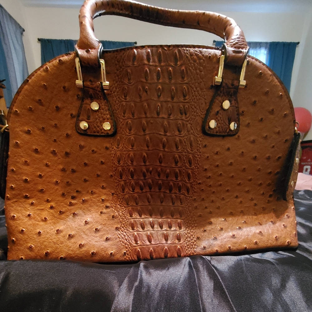 Ostrich pattern handbag